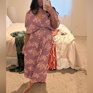 Fighting Eel Mauve/Pink Fish Print Jumpsuit